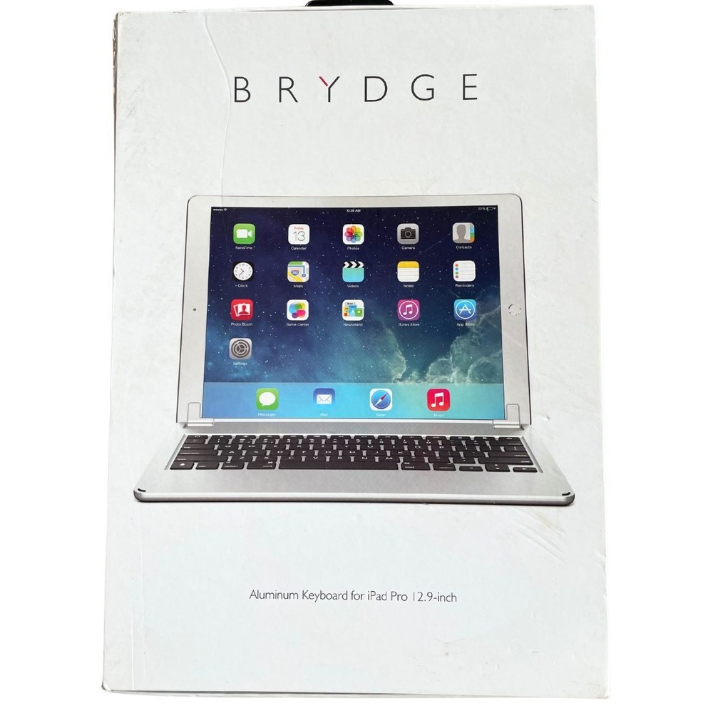 Brydge 12.9 Bluetooth Keyboard Aluminum for iPad Pro 12.9 1st 2nd Gen Silver